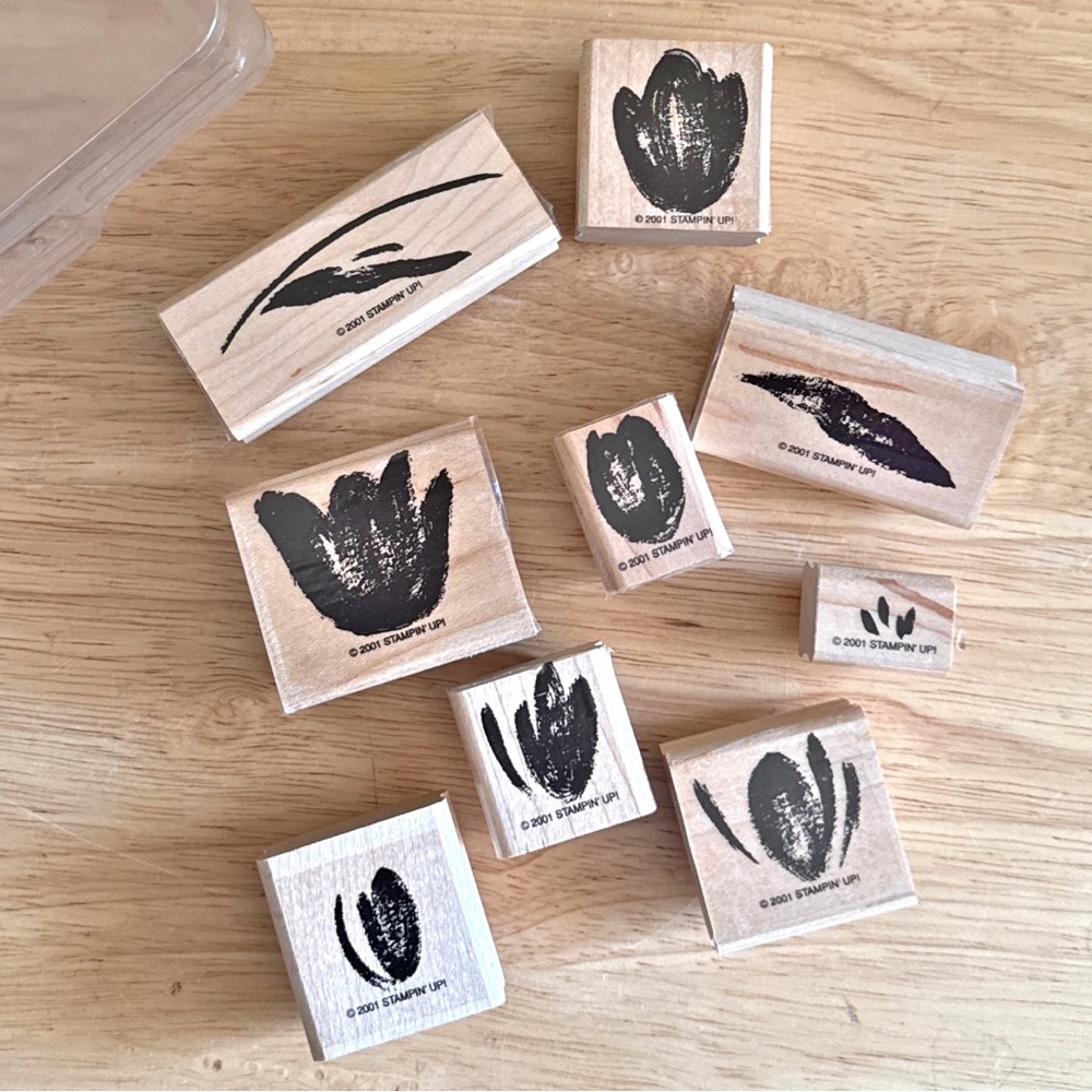 Stampin’ Up! Terrific Tulips Rubber Stamp Set- 9 Two-Step Stamping 2001 Retired
